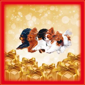 Golden Gifts Christmas Cavalier Wrapping Paper