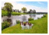 Blenheims by the Lake Blank Greetings Card