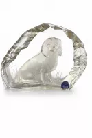RARE, vintage Dartington Crystal Capredoni Cavalier King Charles Spaniel Paperweight 
