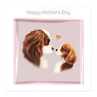Cavalier Mum & Pup Mothers Day Card