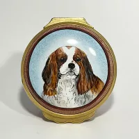 Halcyon Days Enamels Blenheim Cavalier Pill Box