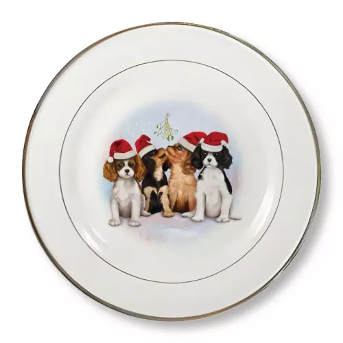 Mistletoe Pups Sideplate
