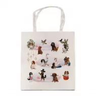 Satin Cream 12 Days of Christmas Tote Bag