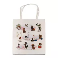 Satin Cream 12 Days of Christmas Tote Bag